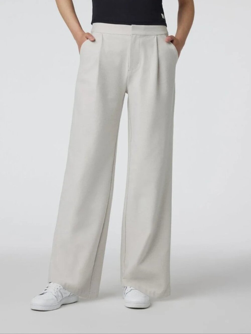 Vuori Elevation Trouser Ecru Heather Wide Leg Pants XS